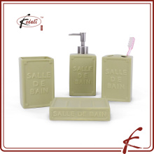 green ceramic square bathroom accessories set